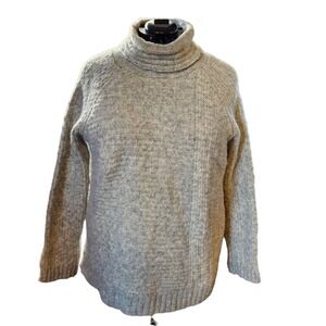 Orvis XL Light Grey Wool-blend cowlneck sweater